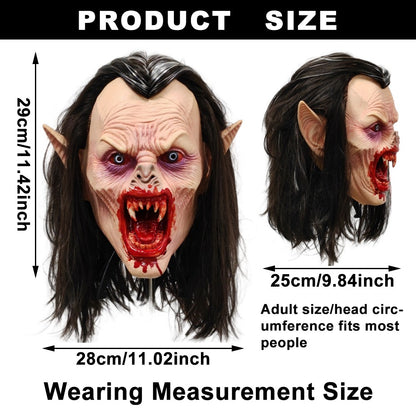 Realistic Bloody Scary Vampire Mask For Halloween Costume Party Cosplay Horror Movie Adult Fancy Dress Prop
