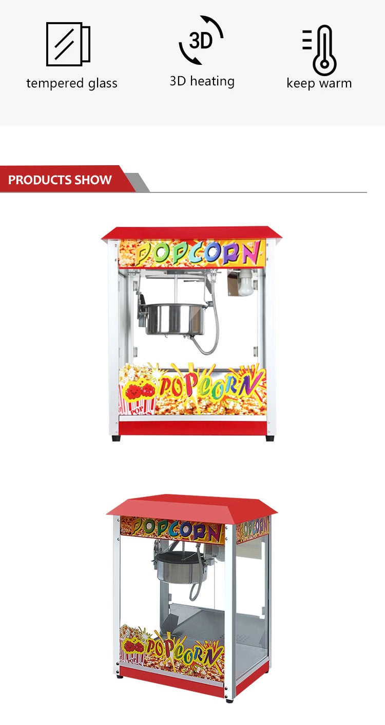 Máquina de Pipoca Comercial Máquina de Venda Automática de Pipoca Elétrica Máquina de Fazer Pipoca Estilo Cinema Automática