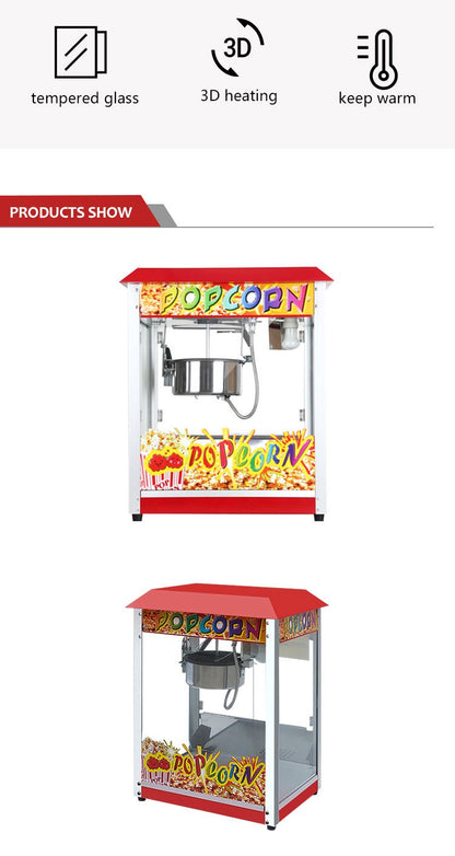 Máquina de Pipoca Comercial Máquina de Venda Automática de Pipoca Elétrica Máquina de Fazer Pipoca Estilo Cinema Automática