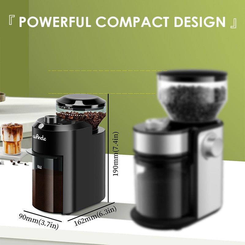Moedor de Café Elétrico de Rebarba Wancle, Moedor Cônico Ajustável para Grãos de Café com 28 Configurações Precisas de Moagem 220V/120V