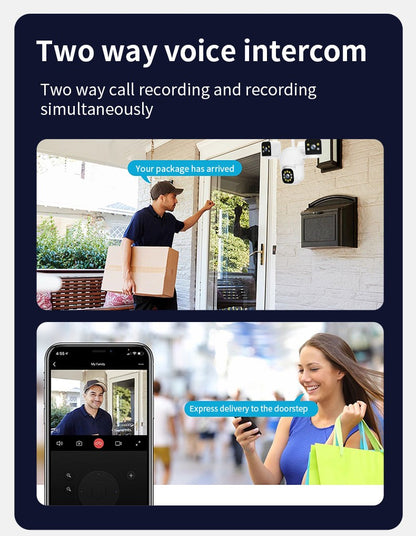 6K 12MP WiFi Surveillance Camera, 3 Lens 3 Screens,10X Digital Zoom, AI Human Detect, 8mp Outdoor Security PTZ IP Cameras