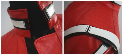 2016 Punk Novelty Rare Cool Men Red MJ Michael Jackson Thriller Open Stitch Vocal Concert Leather Fashion Jacket Outwear