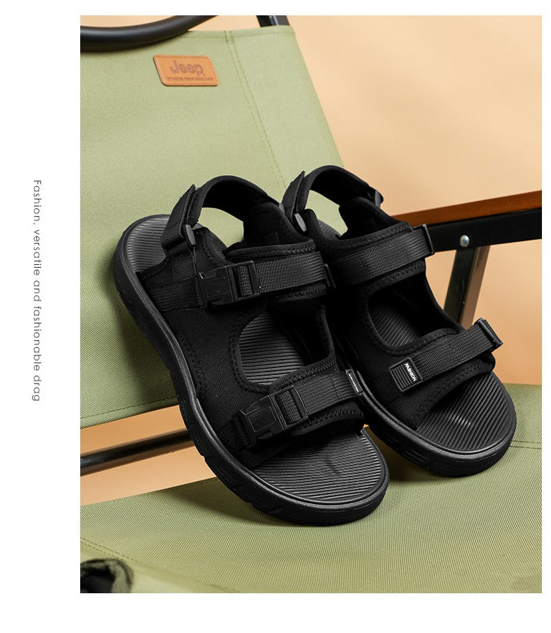 A Pair of Men's Sandals, Summer New Trendy Sports Outer Wear, Non-Slip, Wear-Resistant, Soft-Soled Driving, Cool Beach Shoes for Men