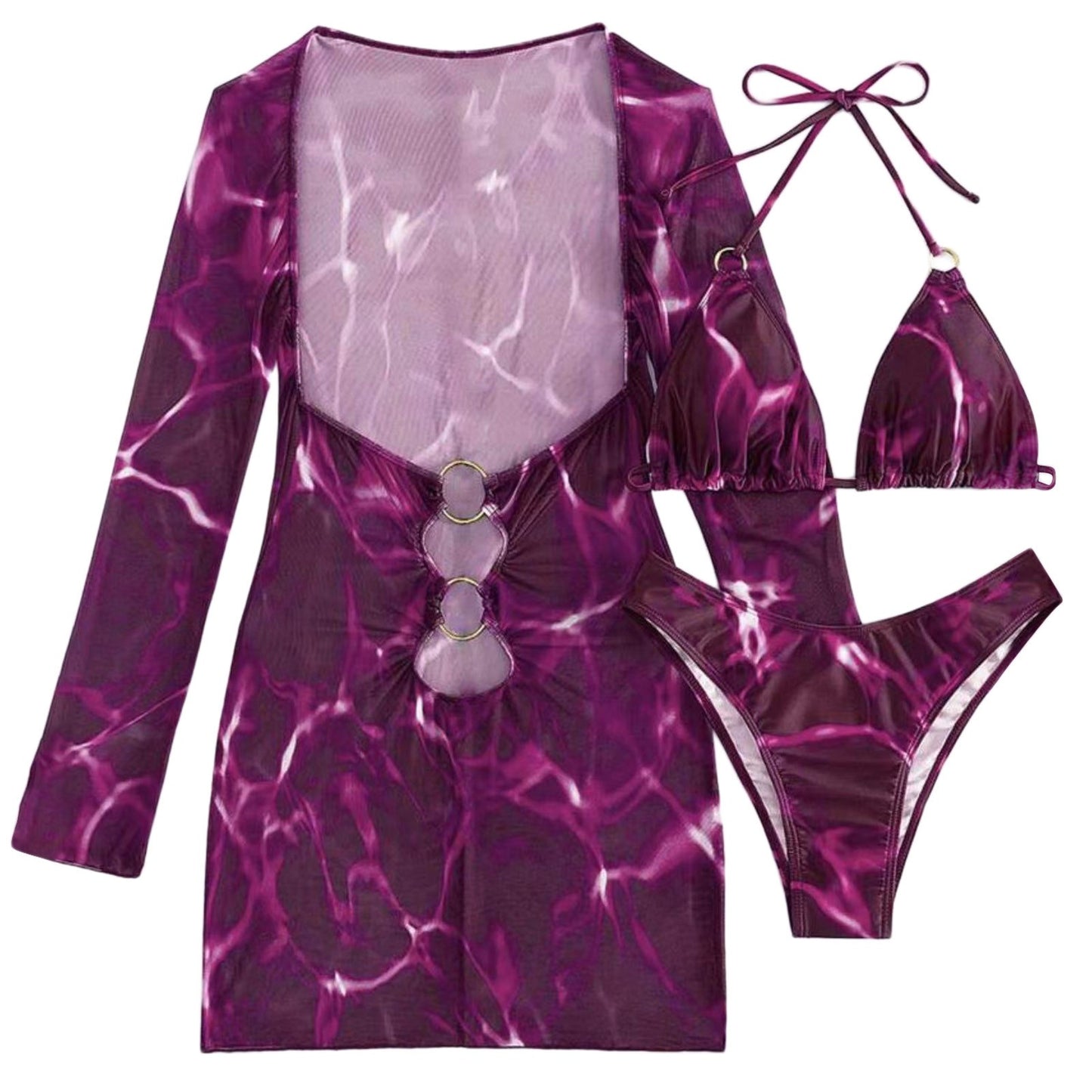 Swimwear Woman 2025 European And New 2025 Bikini Foreign Trade Swimsuit Three Piece Set Long Skirt Split Monokini ropa de mujer