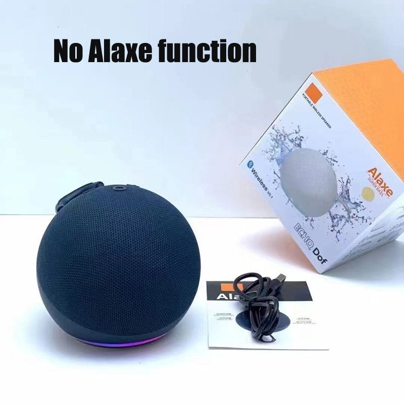 Mini Caixa de Som Bluetooth Portátil Sem Fio com Cancelamento de Ruído Alaxe para Festas, Acampamentos, Luz RGB e Subwoofer para Ambientes Externos