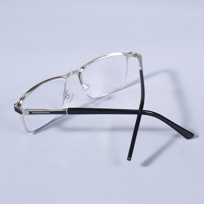 Anti Blue Light Men Reading Glasses Metal Full Frame Business Eyeglasses For Men Square Double Color Reading Eyewear +100+150