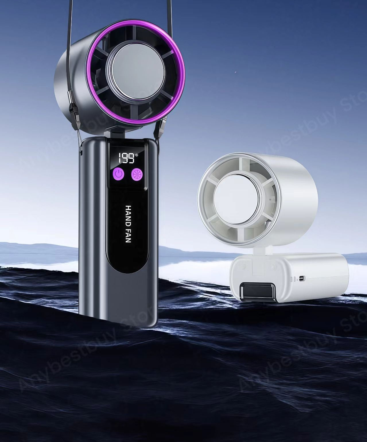 Foldable Ice Cold Fan Semiconductor Refrigeration Handheld Fan Portable Summer Air Cooler High Power Small Air Conditioning Fans