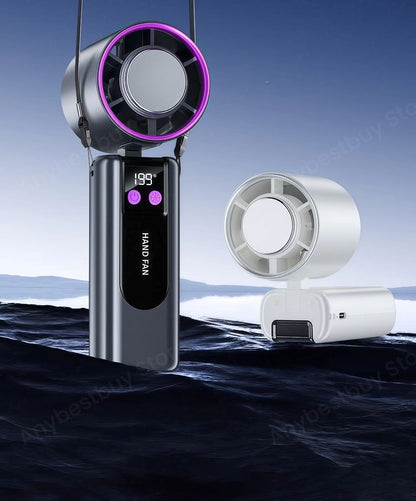 Foldable Ice Cold Fan Semiconductor Refrigeration Handheld Fan Portable Summer Air Cooler High Power Small Air Conditioning Fans