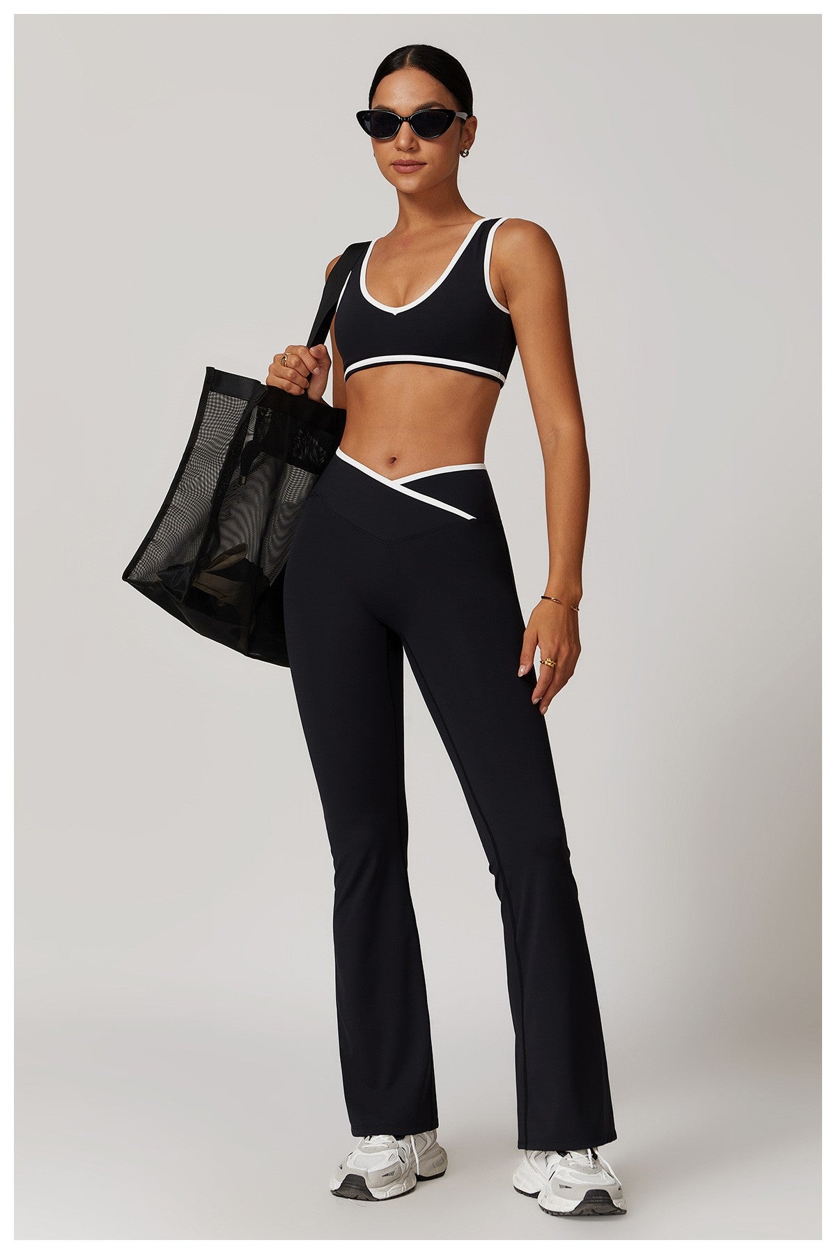 Yoga Set 2 Pieces Workout Outfits Fitness Sportswear Gym Tracksuit High Waist Leggings Sports Bra Athletic Wear Women Clothes