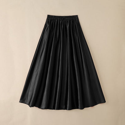 2025 Stylish Autumn High Waist Party Satin Skirts ZANZEA Women Jupe Plus Size Solid A-line OL Work Faldas Saia Maxi Long Skirt