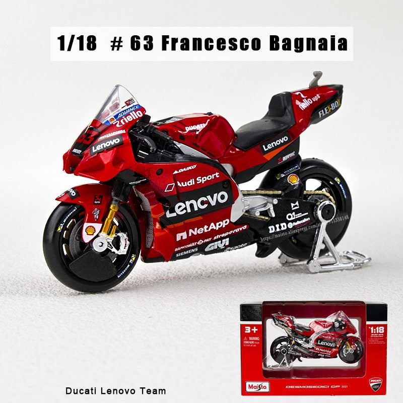 Maisto 1:18 NOVA Ducati Lenovo Team 2023 #1 Bagnaia Campeão Moto GP Corrida motocicleta de liga fundida Modelo de coleção de presente de brinquedo