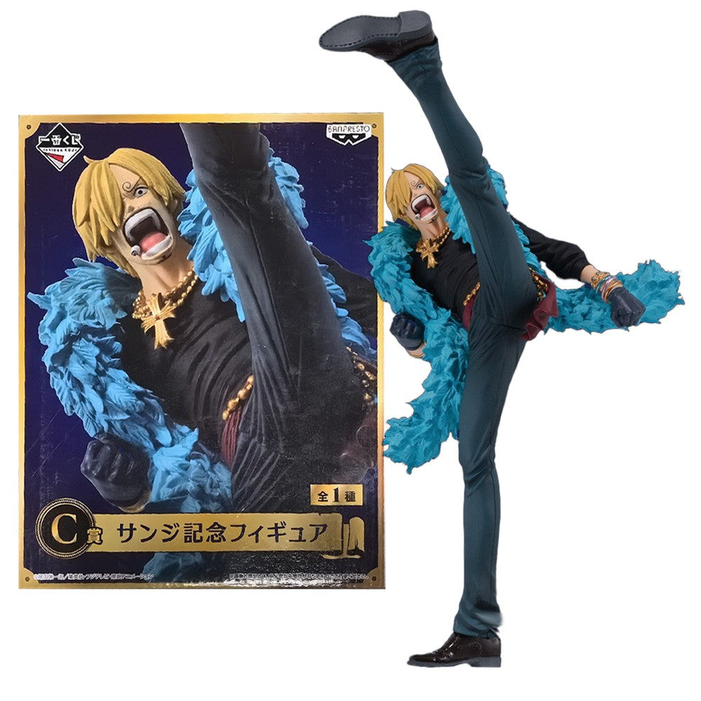 16CM Anime One Piece Sanji Figure 20th Anniversary Blue Set Boneco Modelo Brinquedo Colecionável Action Figure PVC