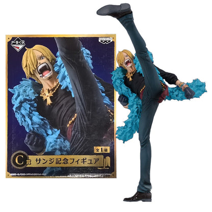16CM Anime One Piece Sanji Figure 20th Anniversary Blue Set Boneco Modelo Brinquedo Colecionável Action Figure PVC