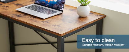 JHK Gaming Corner 50 Inch Office Writing PC Wooden Table with CPU Storage Shelf & Side Bag for Home Office Bedroom Small Space