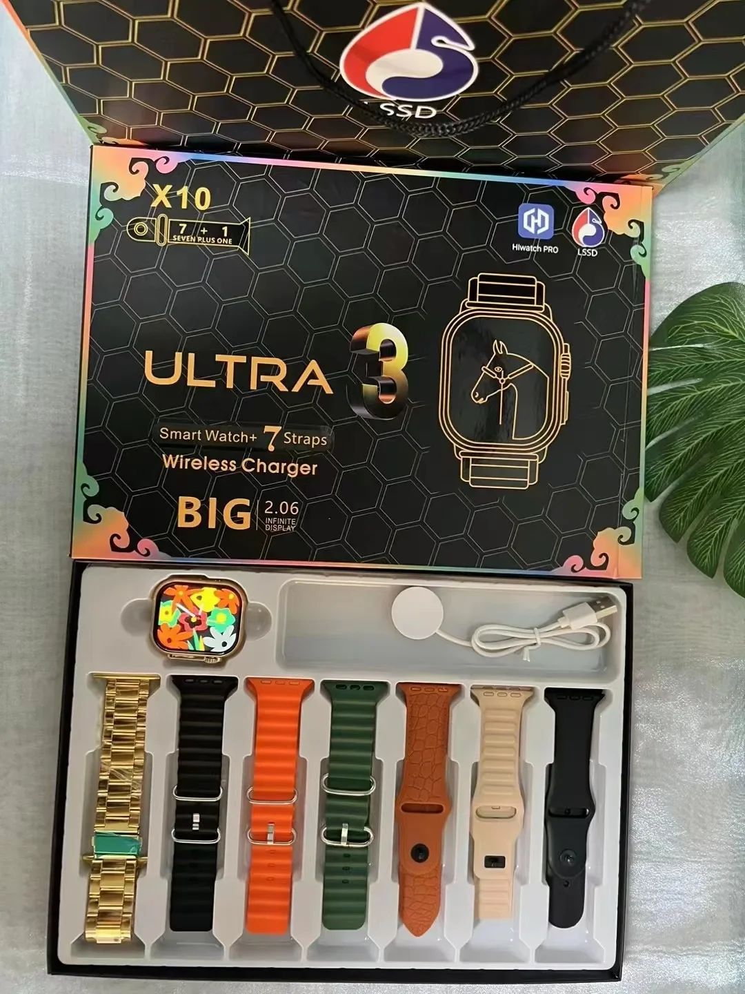 7+1 Smart Watch X10 Ultra 3 Smartwatch Esportivo para Homens Mulheres Chamada Telefônica Bluetooth SmartWatch Mostradores Personalizáveis Pulseira Inteligente à Prova d'Água