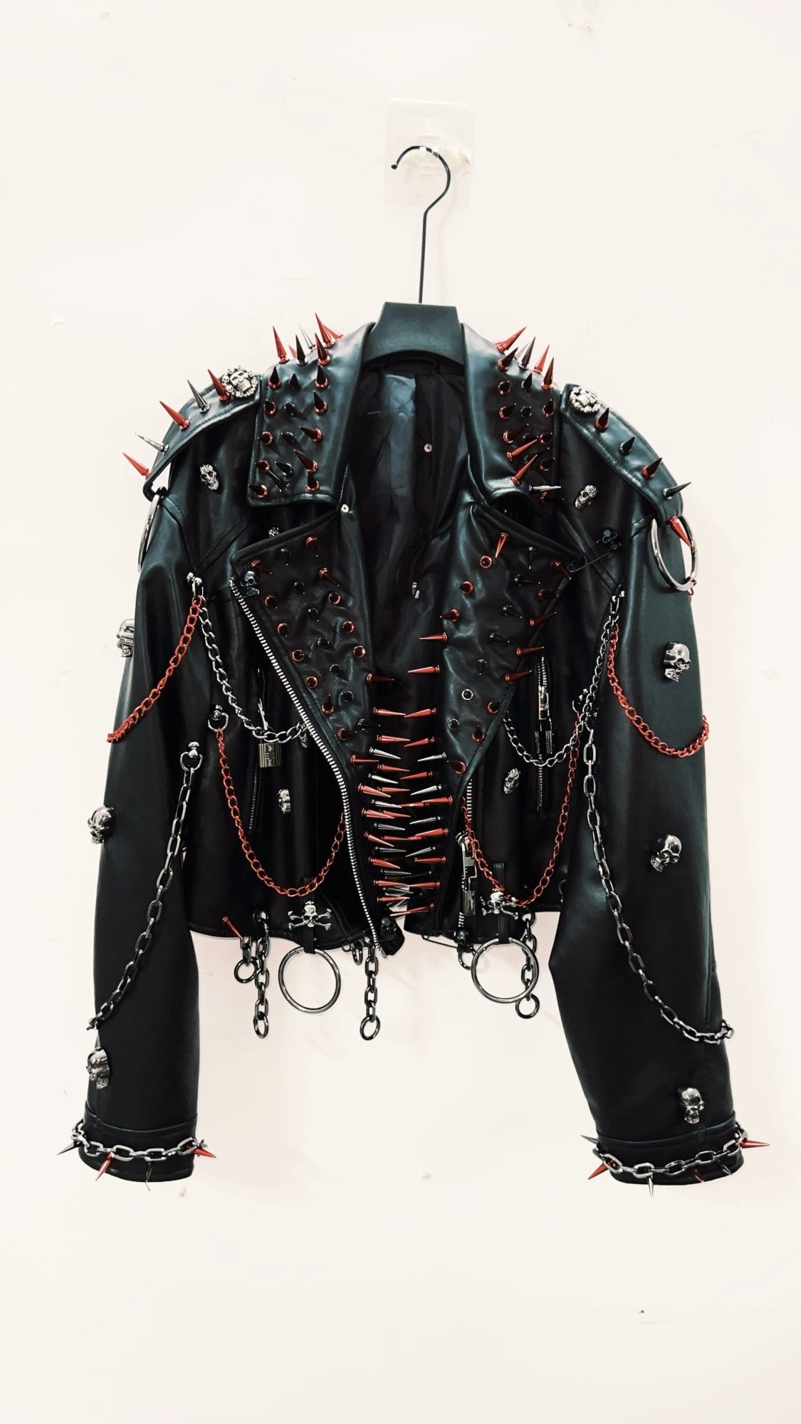 vintage Leather jacket Gothic Leather jacket Punk Leather jacketoversizeLeather jacket Rivet Leather jacket skull Leather jacket