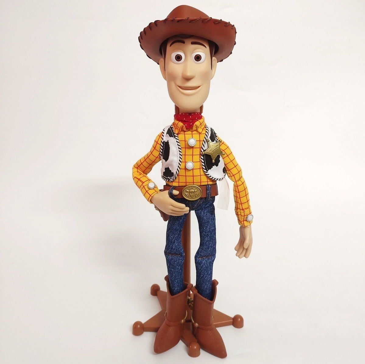 Quente 40cm Disney Pixar Toy Story Woody Bonecos De Ação Fala Em Inglês Personagem Boneca Roupa Cowboy Presente De Aniversário Para Crianças