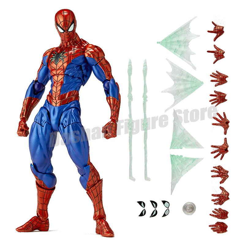 Revoltech Spiderman Figura Amazing Yamaguchi No.002 Homem-Aranha Boneco de Ação Modelo de Coleção Peter Parker Figuras Articuladas Brinquedos
