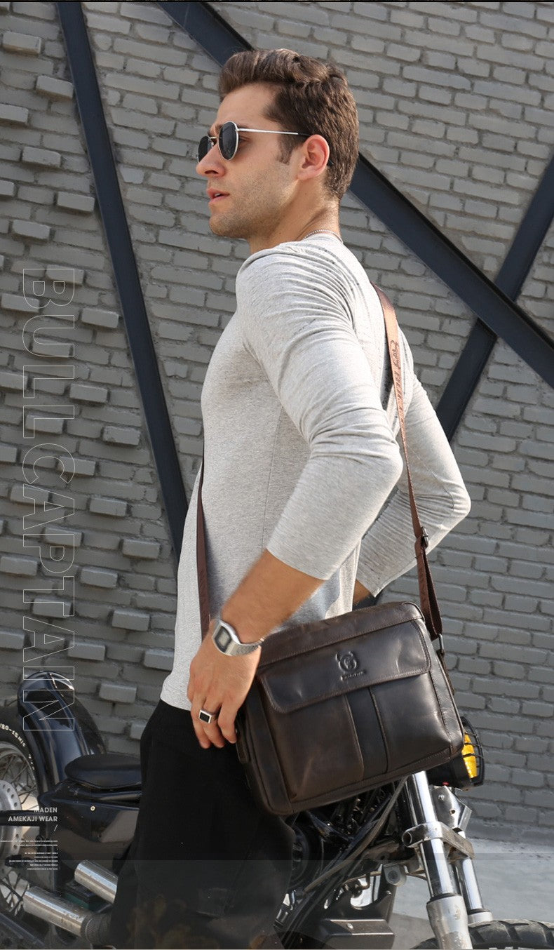 BULLCAPTAIN Genuine Leather Men's Crossbody Bag Large Capacity Casual Multifunctional Handbag A Fashion Business Briefcase