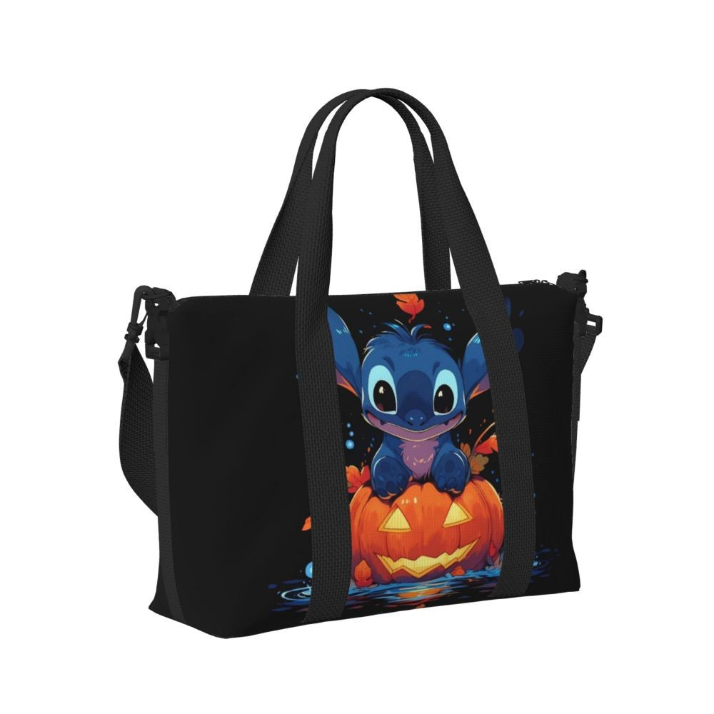 Custom Large SLilo And Stitch Cartoon Tote Bag Women Anime Shopping Shoulder Beach Gym Travel Bag