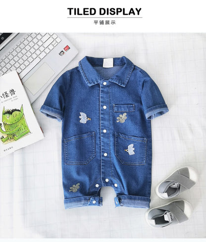 Macacões de Bebê IENENS Roupinhas de Recém-nascidos Macacão Jeans Peça Única 0-18 Meses Menino Menina Roupas Macias Roupas Infantis