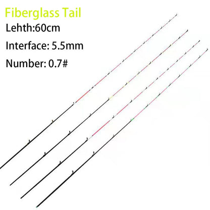 Fiberglass/Carbon Half-titanium Fishing Rod Tip Retractable Half/All Titanium Alloy Carbon Fiber 45/55/60cm Winter