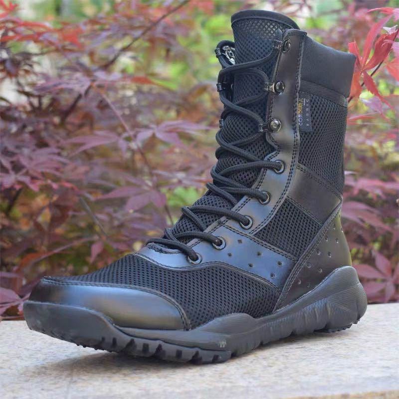 Bota Tática Leve de Verão para Combate Masculina e Feminina, Treino de Escalada, Impermeável, Caminhada ao Ar Livre, Sapatos de Malha Respirável