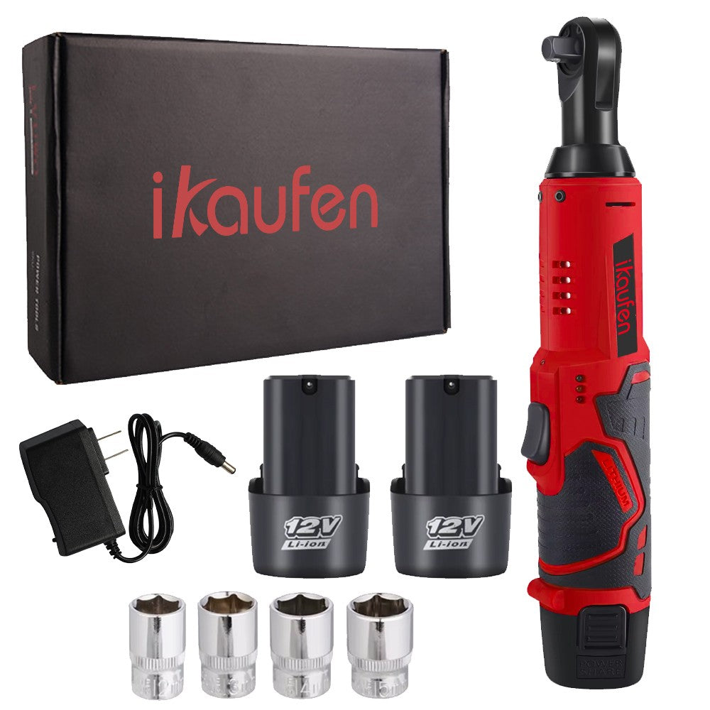 Chave Elétrica Sem Fio 12V, Chave de Catraca 3/8 Polegadas, Ferramenta de Reparo Automotivo para Remover Parafusos e Porcas, Chave de Ângulo Reto