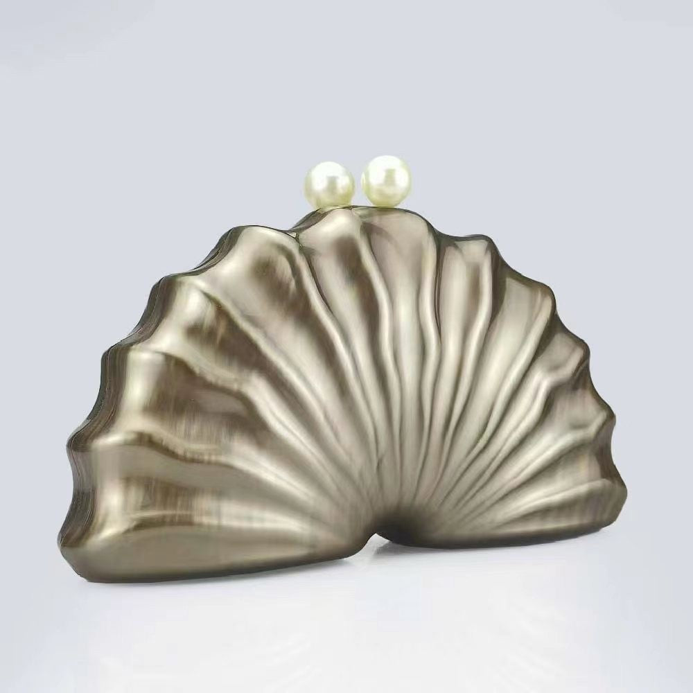Acrylic champagne shell shape clutch bag Party Prom Stones Handbags Luxury Women Wedding Bridal Clutch Purse Bag