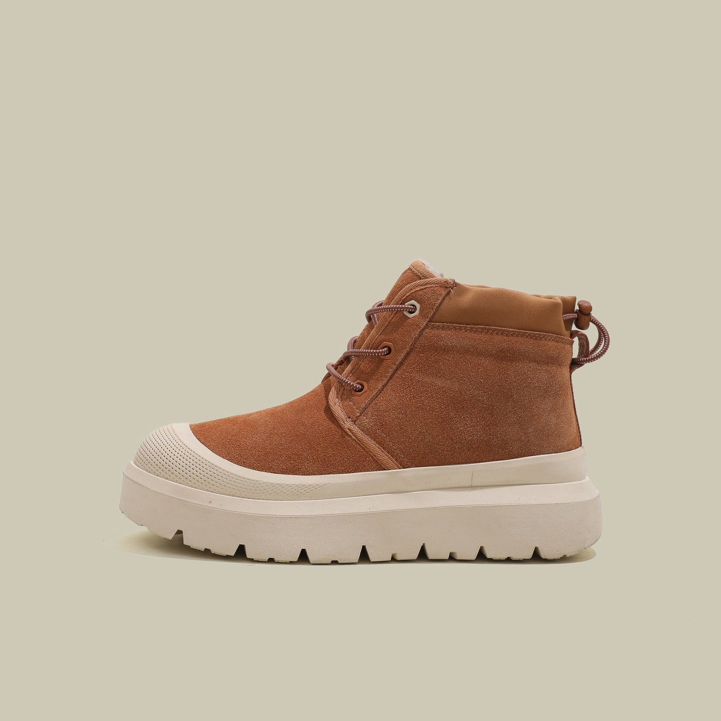 Fujin 4cm New Synthetic Suede Genuine Leather Spring Autumn Ankle Booties Chunky Sneakers High Brand Big Size Plush Women Shoes