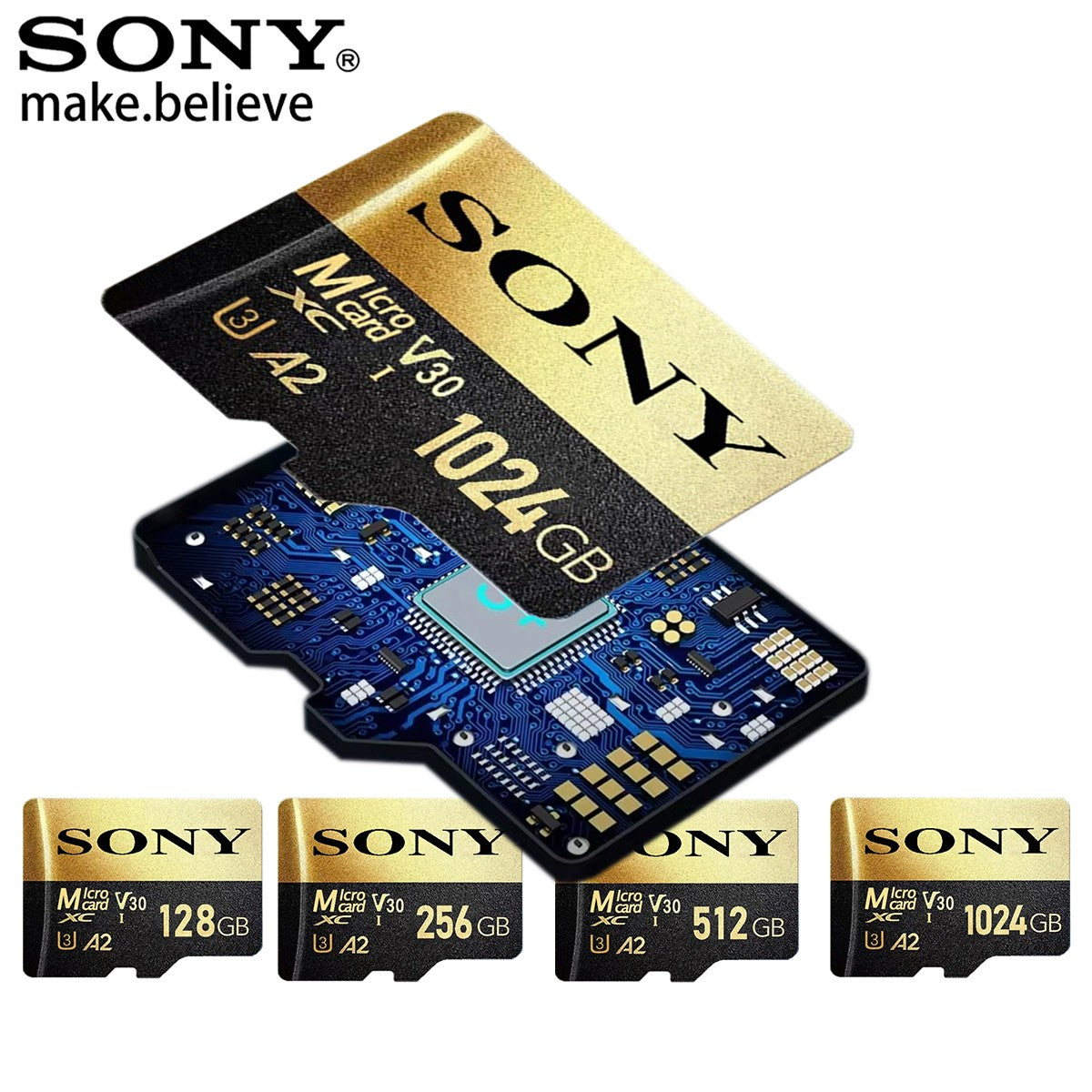 Cartão TF Micro SD SONY 1TB Cartão de Memória Classe 128GB 512GB Alta Velocidade Cartão De Memória Flash TF Mecard C10 Para Xiao Mi