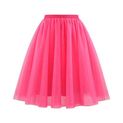 New Women's Tulle Skirt 50s Rockabilly Petticoat Tutu Underskirt Retro Ballet Dance Skirt 3-Layer Tulle Ballet Carnival Costume