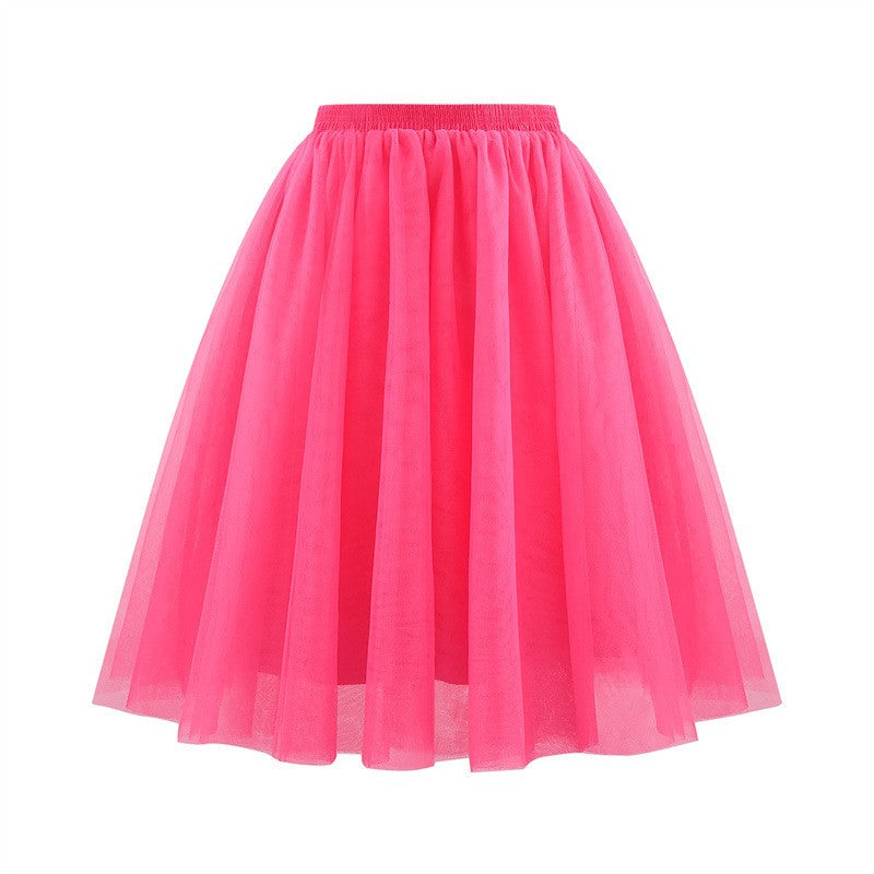 New Women's Tulle Skirt 50s Rockabilly Petticoat Tutu Underskirt Retro Ballet Dance Skirt 3-Layer Tulle Ballet Carnival Costume