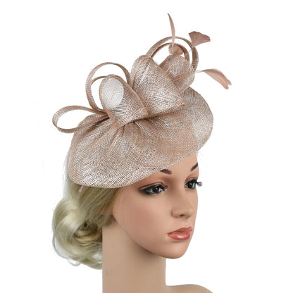 Chapéu Fascinator Feminino Pillbox Kentucky com Pena Derby Sinamay Fascinator Tiara Chapéu Fascinator para Chá para Coquetel