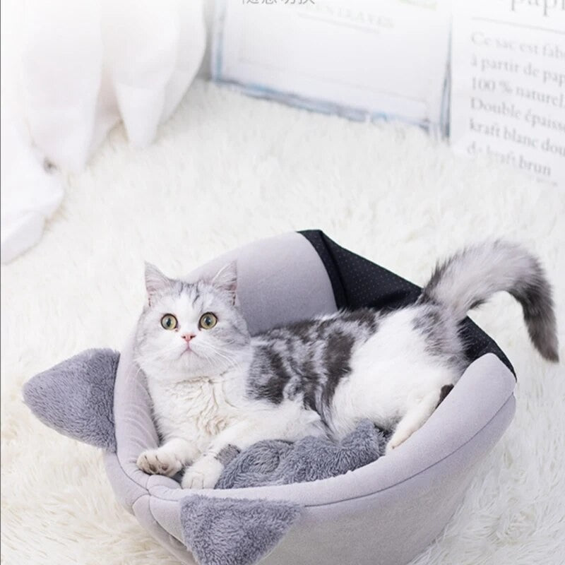 Linda Cama para Gatos e Cães, Ninho de Sono Profundo para Pets, Tenda Macia e Confortável Semi-fechada para Gatos, Casinha de Cachorro, Suprimentos para Pets de Outono/Inverno