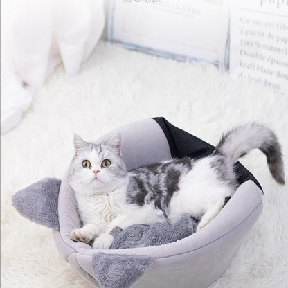 Linda Cama para Gatos e Cães, Ninho de Sono Profundo para Pets, Tenda Macia e Confortável Semi-fechada para Gatos, Casinha de Cachorro, Suprimentos para Pets de Outono/Inverno