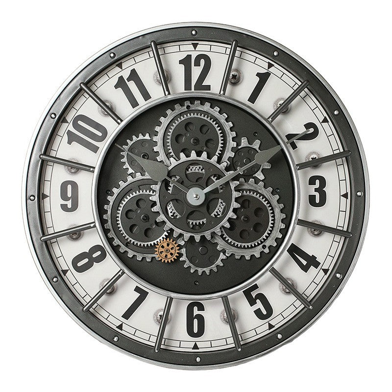 Round Gear Wall Clock Handicraft Clock Wall Wholesale Retro Light Luxury Custom Clock Watch