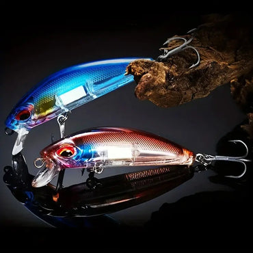 5 unidades de iscas de pesca Minnow Wobblers com olhos 3D, iscas duras artificiais que afundam para baixo, tucunaré, trolling, carpa, iscas para pesca
