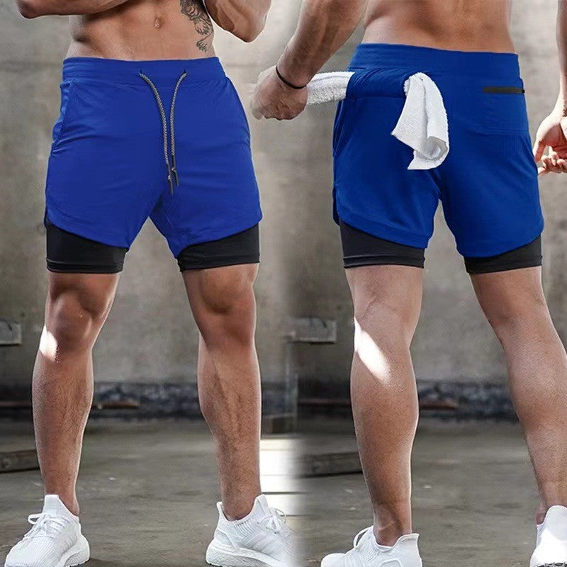 2025 New Men's Camo Running Shorts 2 in 1 Double Layer Quick Dry Gym Fitness Exercise Jogging Training Shorts Male Sports Short