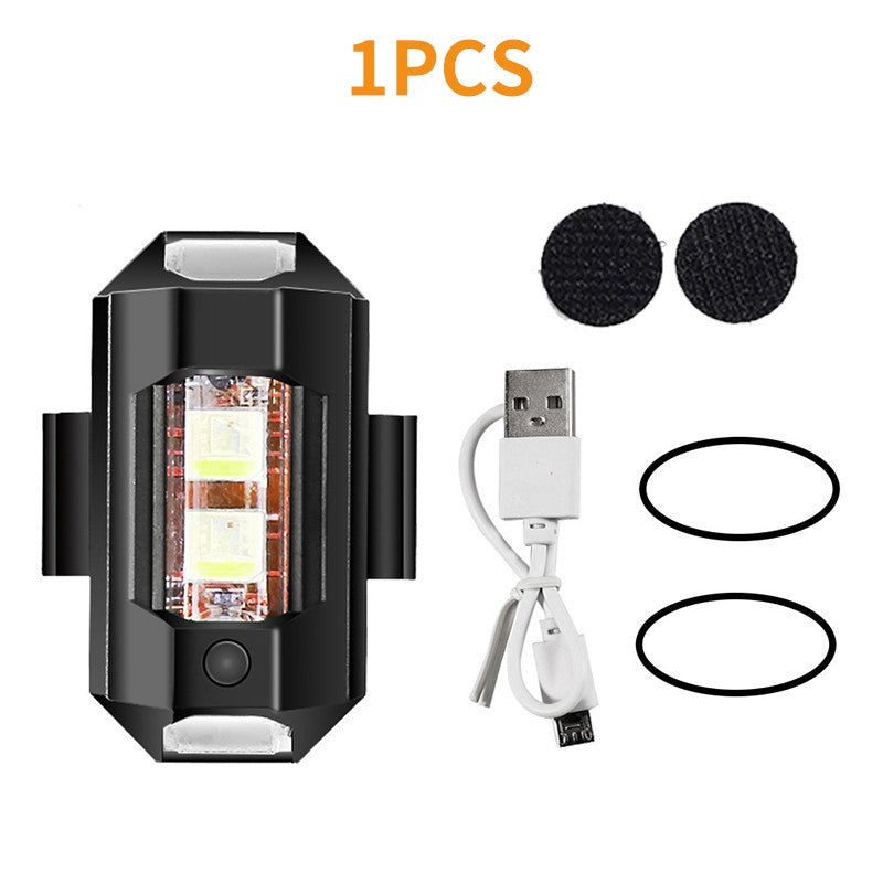 Luz de Advertência de Sinal Luzes de Motocicleta Luz Estroboscópica de Drone USB LED Anticolisão Bicicleta Voo Noturno Mini Luz de Sinalização Piscante