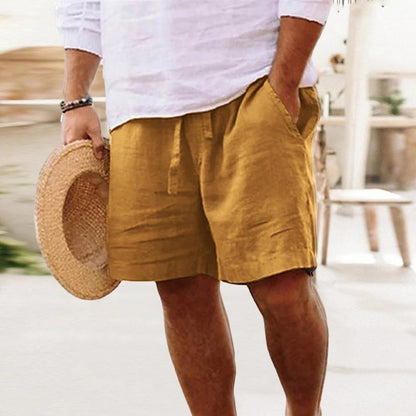 2024 New Men'S Cotton Linen Shorts Pants Male Summer Breathable Solid Color Linen Short Trousers Fitness Streetwear M-4xl