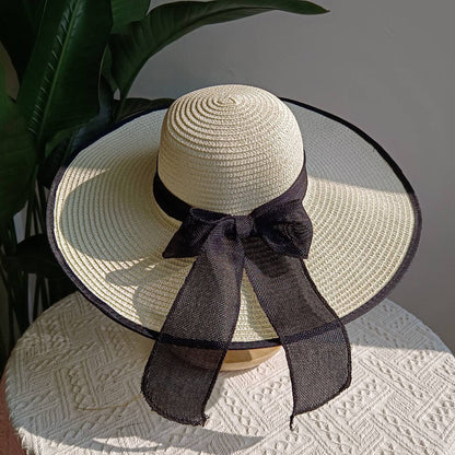 Chapéu de Palha Dobrável de Praia Proteção UV Chapéu de Sol Aba Larga para Viagem ao Ar Livre Férias Chapéu de Praia Dobrável chapéu de sol para mulher