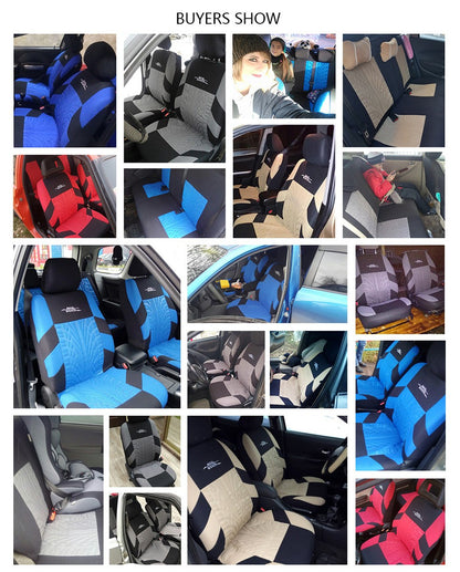 AUTOYOUTH Marca Bordado Capas de Banco de Carro Conjunto Universal para a Maioria dos Carros Capas com Detalhe de Banda de Rodagem do Pneu Estilo Protetor de Banco de Carro