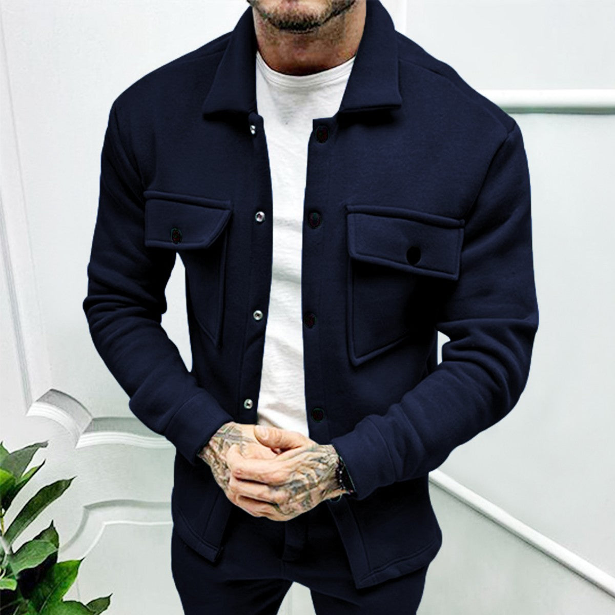 2024 Cross Border Amazon Winter New Men's Fleece Jacket Fashion Casual Jacket