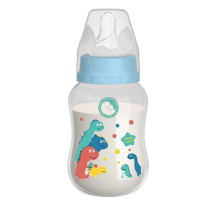 150/240ml Baby PP Bottle Wide Mouth Newborn Baby Bottle Drop-Resistant Baby Milk Bottle Newborn Cartoon Pattern Cup BPA Free
