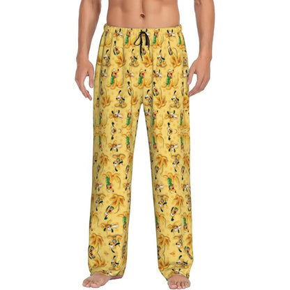 Custom Print Mickey Mouse Donald Duck Pajama Pants Men Sleep Sleepwear Bottoms with Pockets