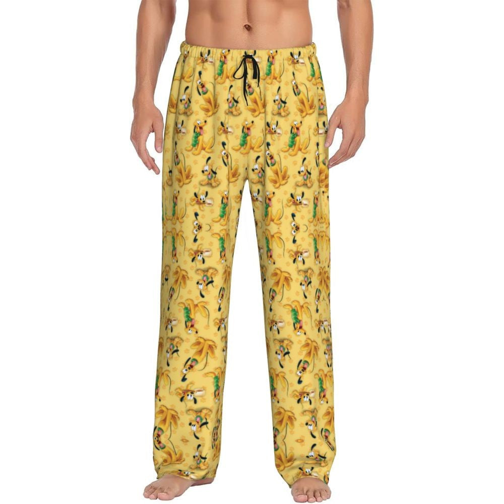 Custom Print Mickey Mouse Donald Duck Pajama Pants Men Sleep Sleepwear Bottoms with Pockets