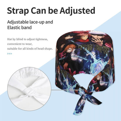 Custom S-Satorues G-Gojoes Cartoon Scrubs Cap Surgical Hats Women Men Skilled Operating Room Cap Operator Hats Lab Works Hat