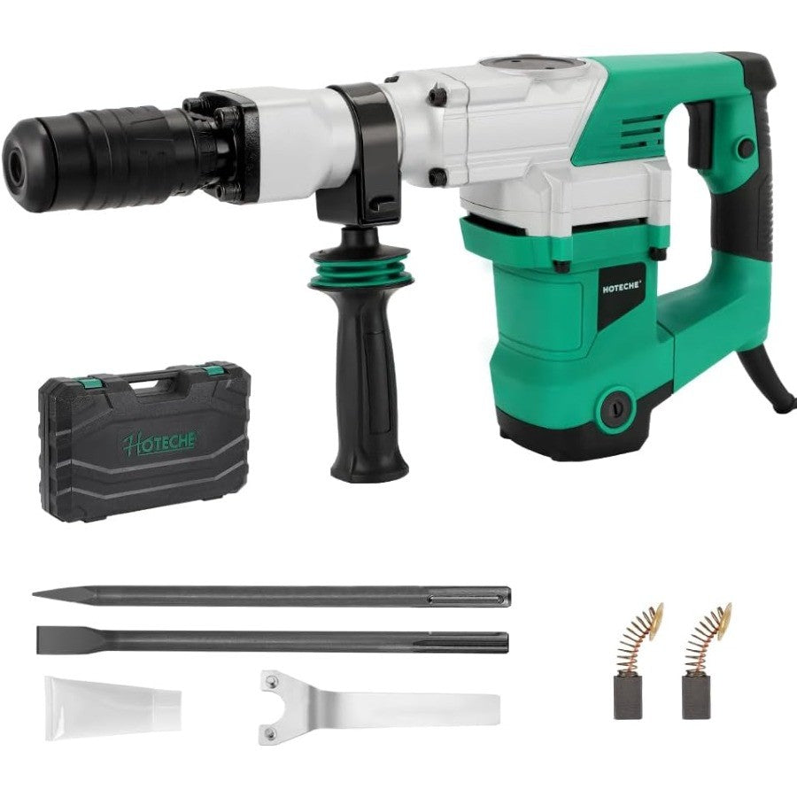 Martelo Demolidor Elétrico 1500W para Serviço Pesado SDS-MAX Quebrador de Concreto com Talhadeira Chata para Construção e D