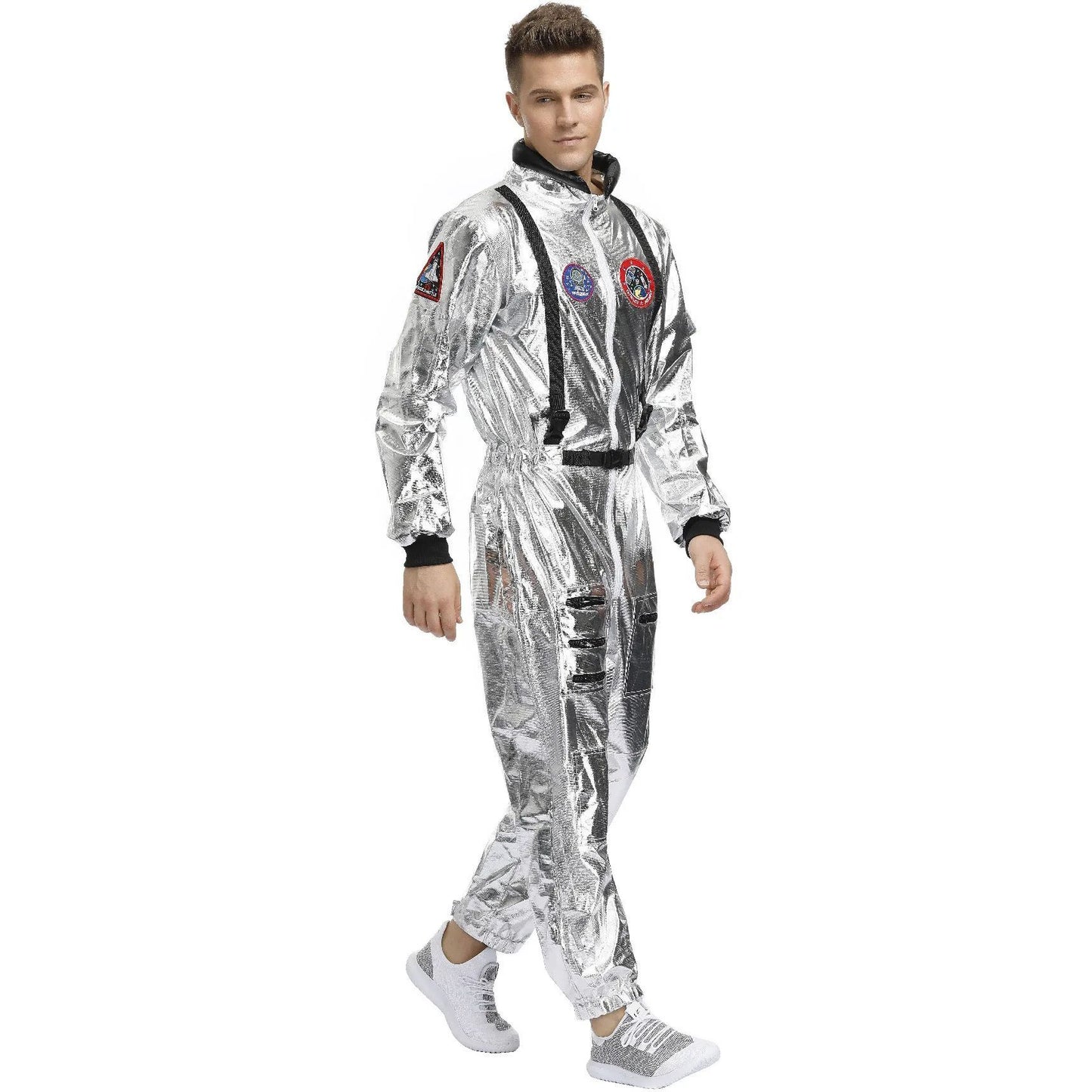 Astronaut Costume Spacesuit Silver Spaceman Men Women Space Suit Halloween Christmas Performance Spacesuit Costume Party Gift